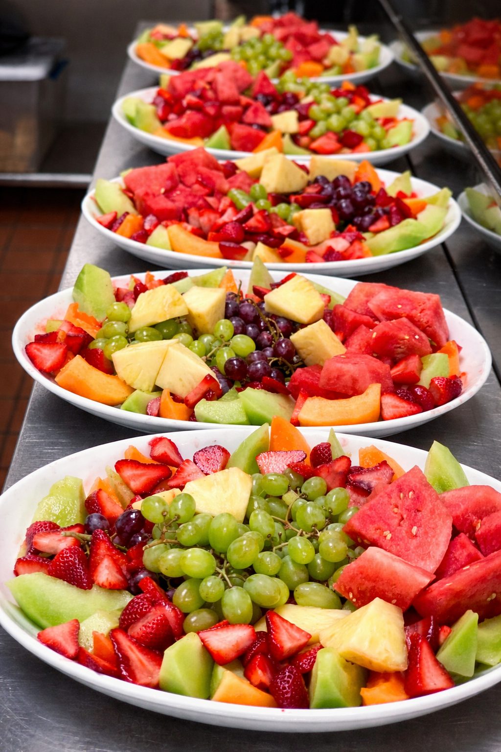Fresh fruit platters for a party
