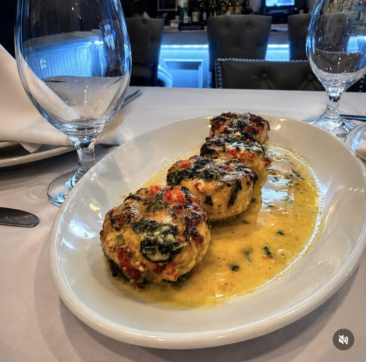 Chicken stuffed with spinach and roasted peppers